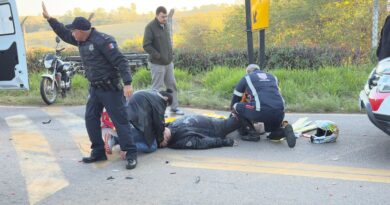 Motociclista fratura perna na rodovia Cônego Cyríaco