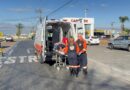 Moto e caminhonete batem no Distrito