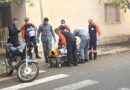Moto e carro batem no Centro