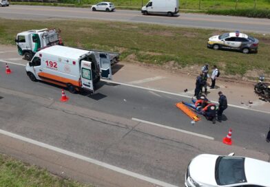 Grávida fica ferida em acidente no SP-75