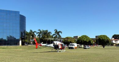 Helicóptero da PM realiza transporte de órgãos para doação em Indaiatuba