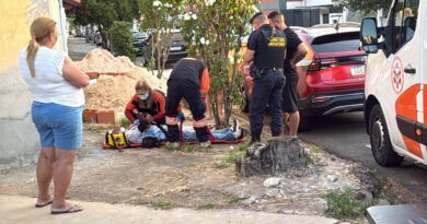 Motociclista fica ferido em acidente na Almirante Tamandaré