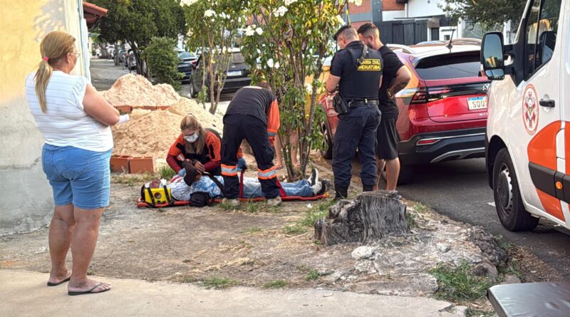Motociclista fica ferido em acidente na Almirante Tamandaré