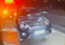 Roda sai e carro provoca acidente na SP-75