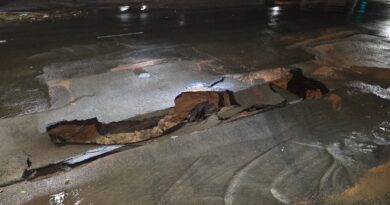 Cratera se abre em recente obra do Saae após chuvas