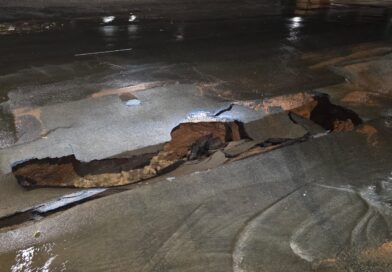 Cratera se abre em recente obra do Saae após chuvas
